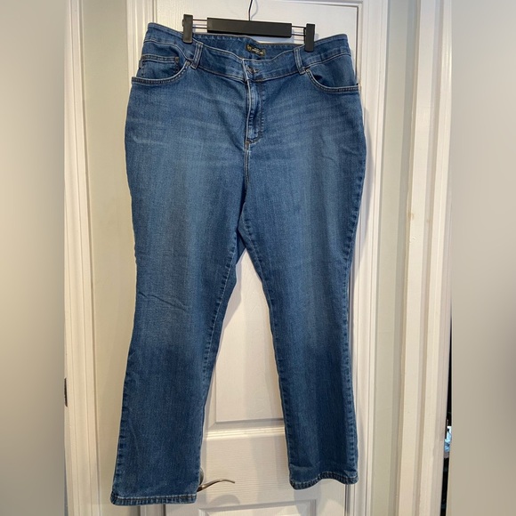 Lee Size 18W Relaxed Fit Straight Led Mid Rise Med Wash Zip Stretch Denim Jeans - Picture 1 of 14